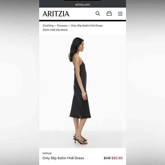 Aritzia ‘Wilfred’ Satin midi slip dress - Picture 3 of 5
